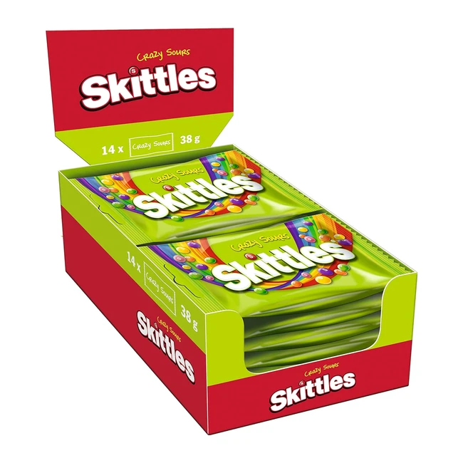 Skittles Sauerbonbons Crazy Sours, 14 x 38g, Vegan