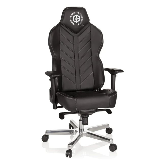 HJH Office Gamebreaker Colossus 734270 Gaming Stuhl, Kunstleder, Schwarz, Robuster Gaming Chefsessel mit breiter Sitzfläche