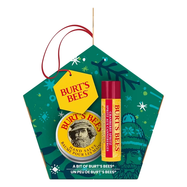 Burts Bees Lippenpflege Cranberry Spritz Geschenkset - Lippenbalsam und Handbals