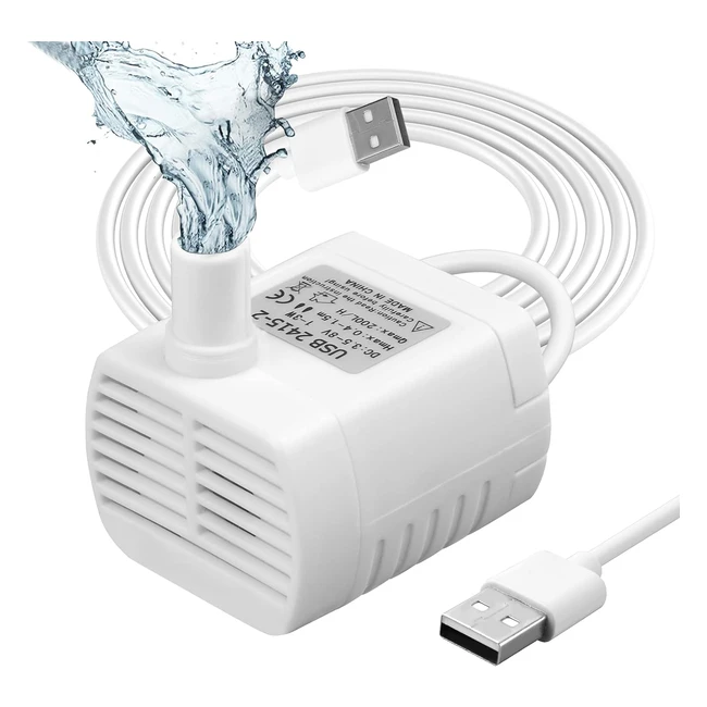 Flintronic Submersible Water Pump - Ultra Quiet, 3W, USB, 200L/h