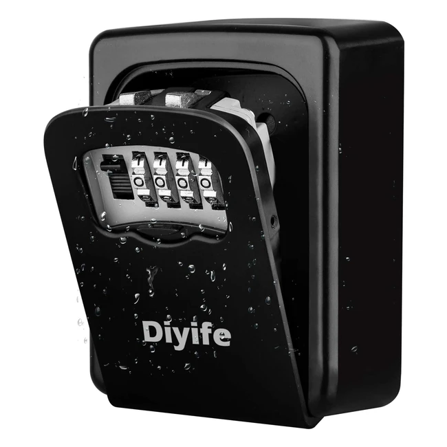 DIYife Key Lock Box Waterproof Version - Outdoor Key Safe Wall Mounted - Weather