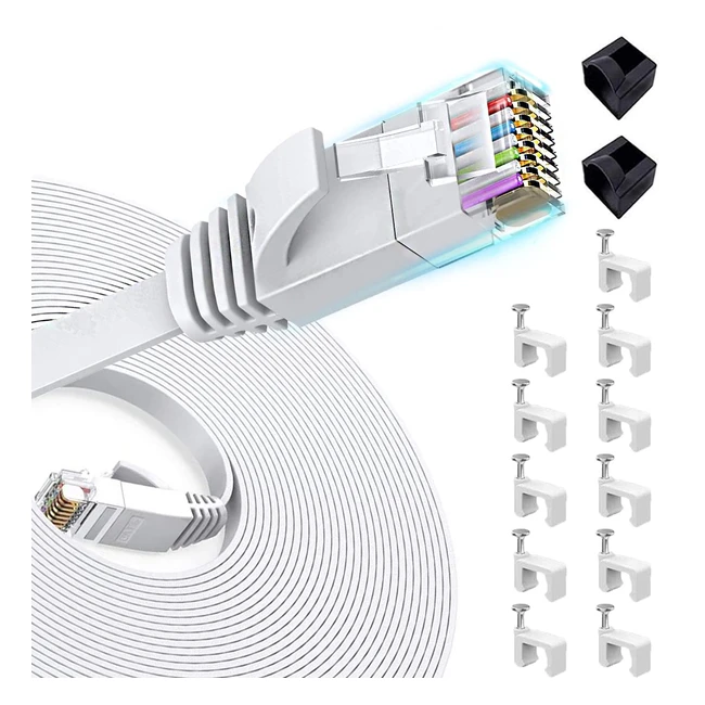 JoniFun Cat6 Ethernet Cable 15m - High Speed, Shielded Network Cable