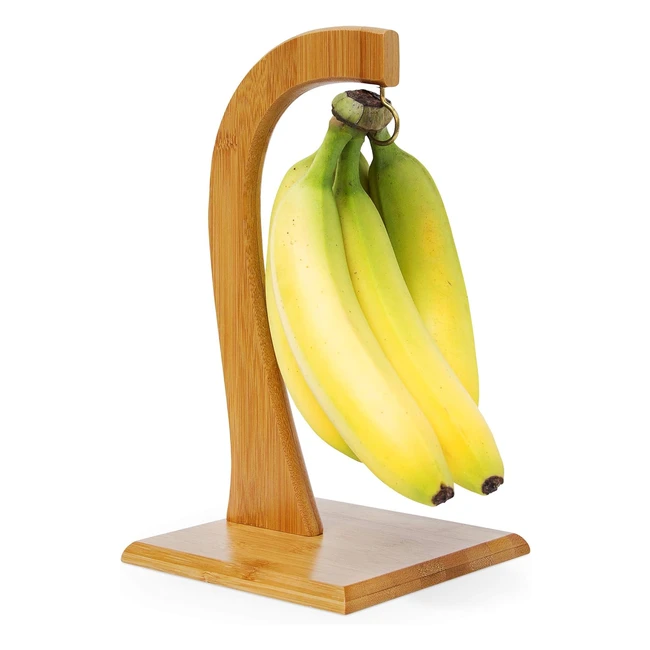 Porte-banane Sheldon en bois de bambou - Conservation optimale des fruits et légumes - Hxlxp 285x16x16 cm