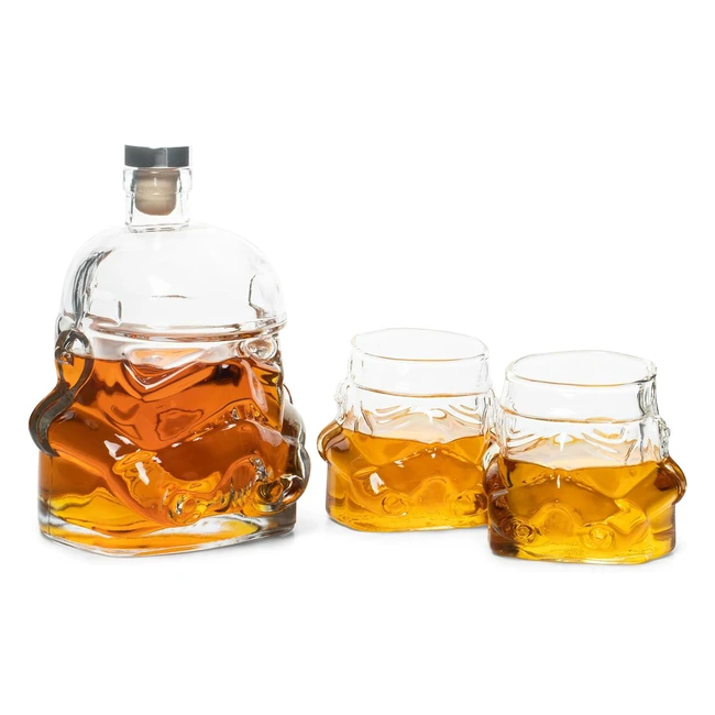 Original Stormtrooper Decanter Set - 2x 3D Whiskey Glasses - Whiskey Bourbon Sco