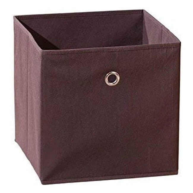 Inter Link Faltbare Aufbewahrungsbox, Klappbarer Objekthalter, Stoff Faltbox, 32x32x32cm, Winny, Braun