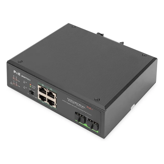 Digitus Industrie 4-Port Gigabit PoE Switch mit SFP Uplink erweiterter Temperat