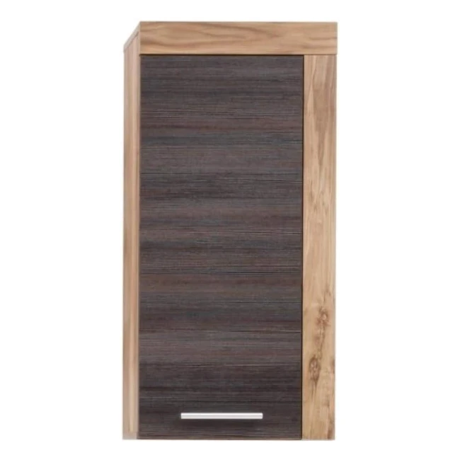 trendteam smart living Badhängeschrank Cancun in Nussbaum Satin 36x79x23 cm - Hochwertiges Badezimmermöbel