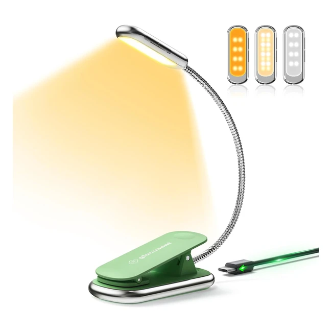 Lampe livre Glocusent Posh Premium - 16 LED - 160hrs autonomie - Soin des yeux - 3 couleurs - 5 niveaux de luminosité