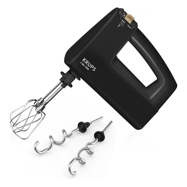 Krups 3 Mix 7000 Handmixer 60 Jahre Edition F6085 500 W Ergonomischer Griff 165 m langes Kabel Geschwindigkeitsregelung Schneebesen Knethaken Edelstahl Bis zu 1 kg Brotteig Schwarz Kupfer