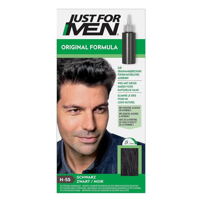 Just for Men Original Formula Haarfarbe Schwarz H55 - Natrlicher Look und lang