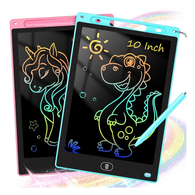 Ktebo Drawing Pad for Kids 10in 2 Pack LCD Writing Tablet - Travel Games Activit