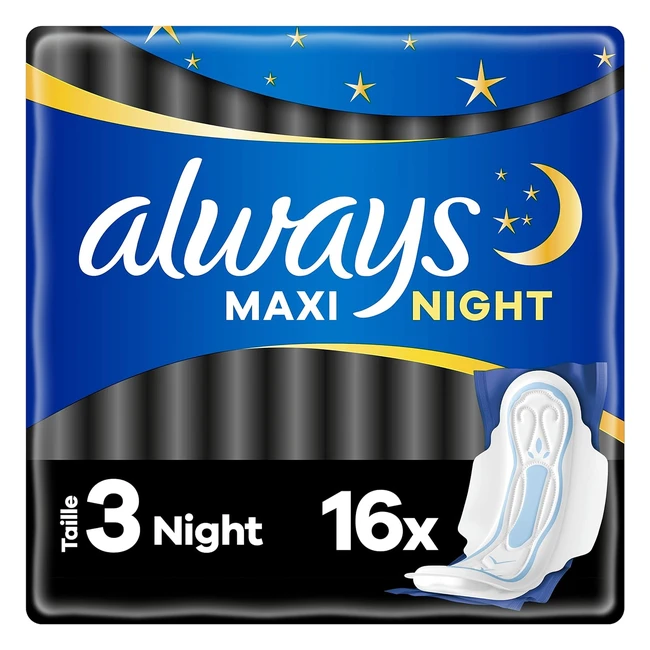 Always Maxi Night 16 Unidades - Toallas de Proteccin con Barreras Antifugas