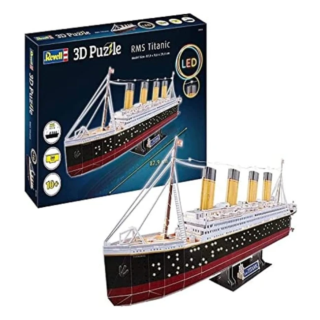 Revell 3D Puzzle RMS Titanic con Illuminazione a LED - Divertiti con il Modello 3D della Nave Più Famosa al Mondo!