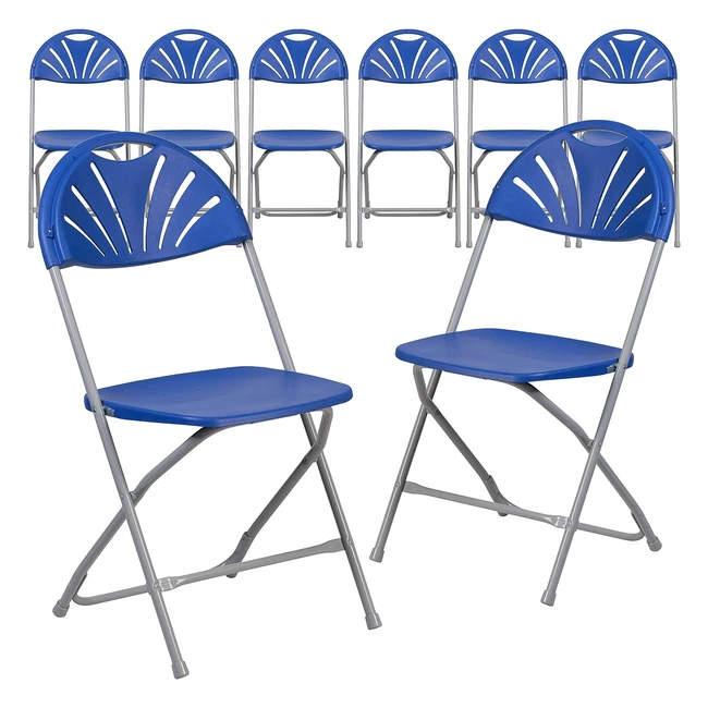 Chaise pliante mtal bleu Flash Furniture - Lot de 8 - Ergonomique et rsistan