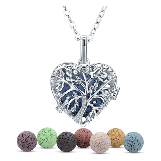 InfuseU Long Necklaces for Women - Aromatherapy Essential Oil Diffuser - Dream Catcher Pendant - Silver Plated - Boho Diffuser - Inspirational Naughty Anxiety - Birthday Gift for Her