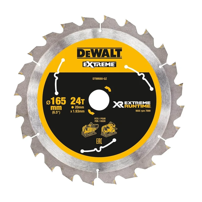 Dewalt DT99560QZ - Hojas Sierra Circular XR Extreme Runtime 165mm x 20mm 24D
