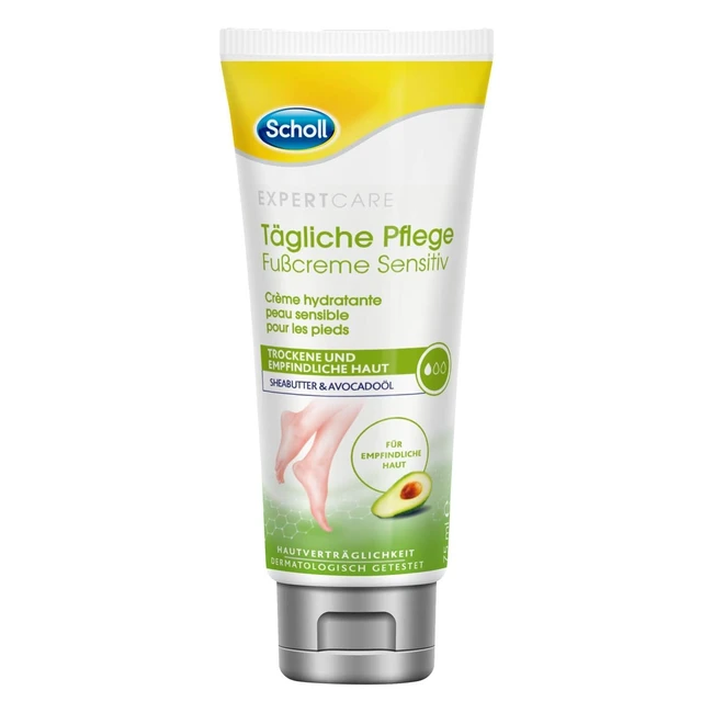 Scholl ExpertCare - Crema Piedi Sensitiv con Burro di Karit e Olio di Avocado 