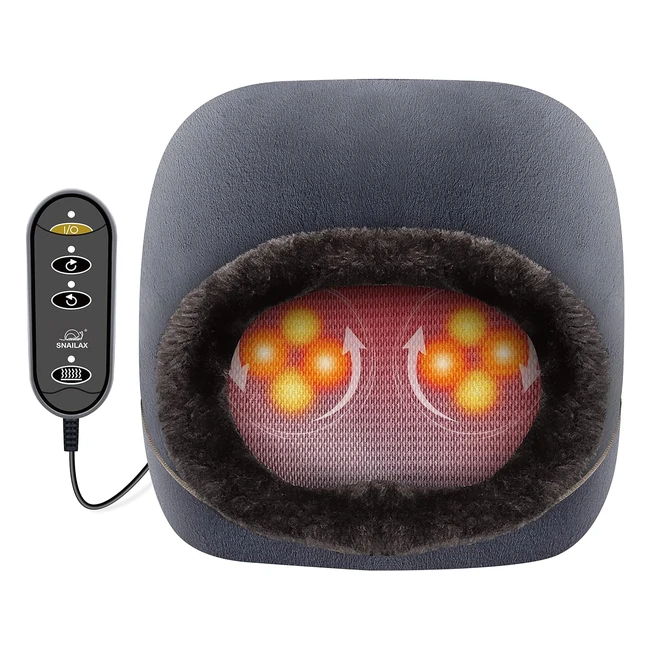 Snailax 2in1 Shiatsu- und Rückenmassagegerät mit Wärme - Knetbares Fußmassagegerät mit Heizkissen - Rückenmassagekissen oder Fußwärmer - Massagegeräte für Rücken, Beine, Füße - Entlastung - Grau