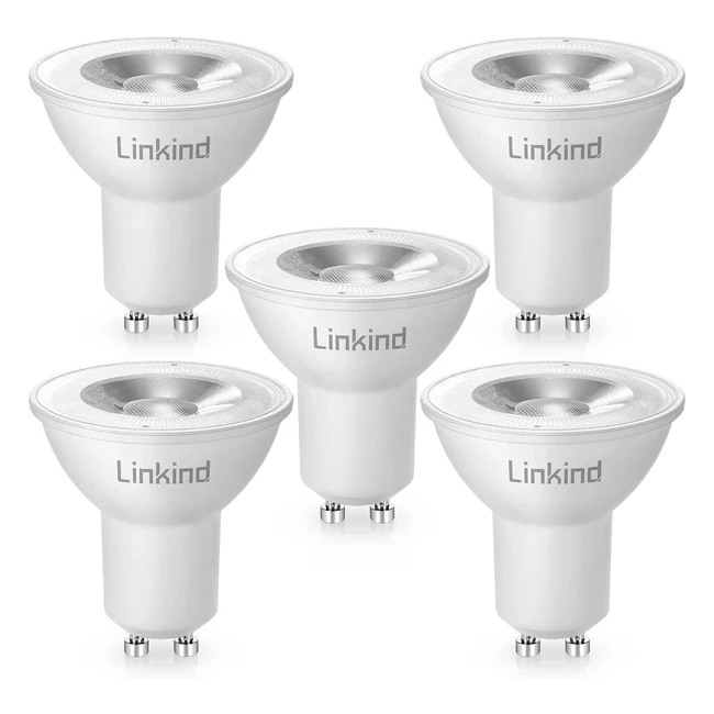 Lámpara LED GU10 Linkind 50W Reemplazo Focos Blancos Cálidos 42W Ángulo de Haz 36 Bombilla LED MR16 220-240V AC Mejorada Paquete de 5