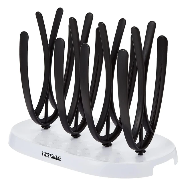 Escurridor para biberones Twistshake 78662 sin BPA - Negro/Blanco
