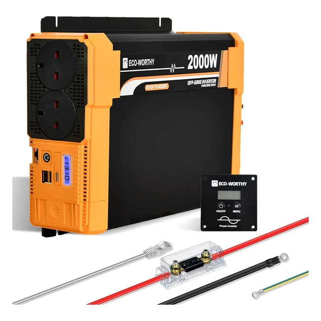 ECOWORTHY 2000W Pure Sine Wave Inverter - Power Your Home Off-Grid