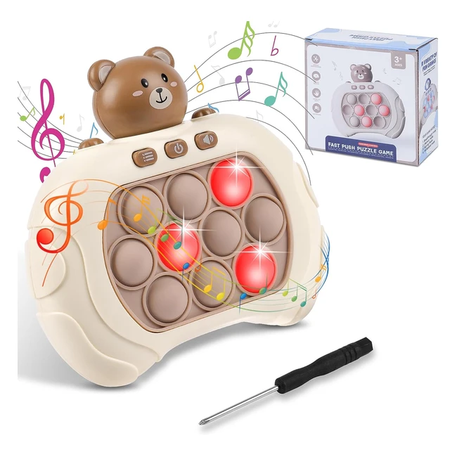 Giocattolo Fidget Push Pop Marrone con Luce - Anti Stress e Divertente