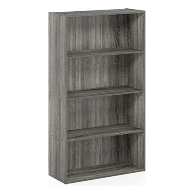 Furinno 4-Tier Bookcases Display Shelves - French Oak - Durable & Customizable