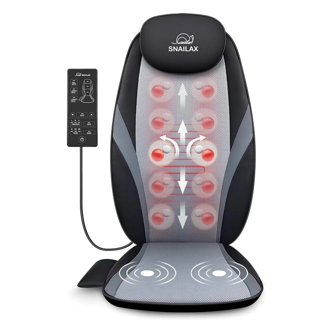 Snailax Shiatsu Massagesitzauflage mit Wärmetherapie und Vibrationsfunktion, ideal als Geschenk für Männer und Frauen