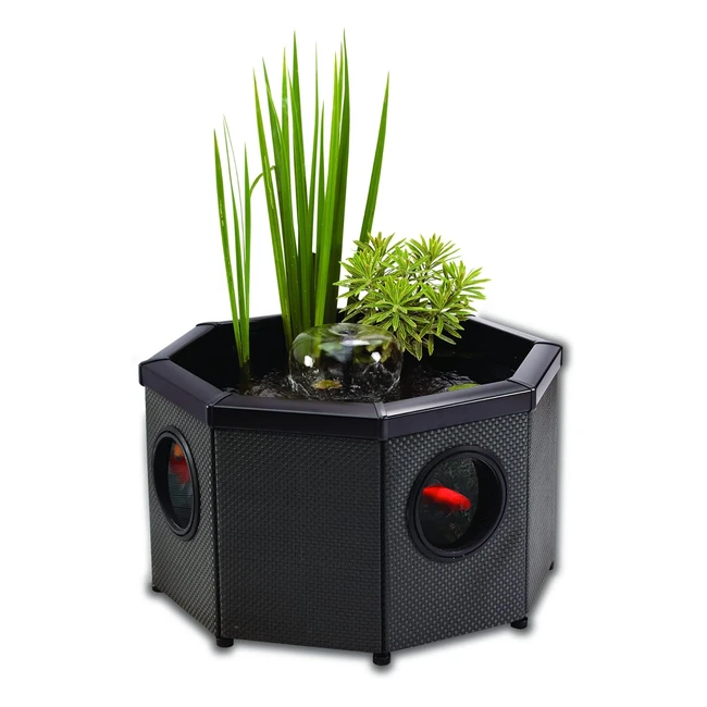 Aquagarden Affinity Hochteichbausatz mit Fenstern Achteckig Pool mit Wasserspi