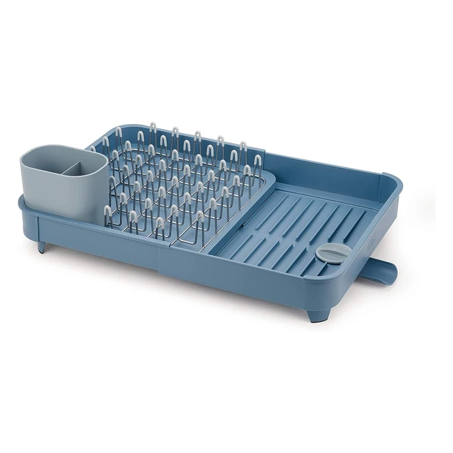 Joseph Joseph Extend - Escurreplatos extensible con soporte para cubiertos - Azul oscuro