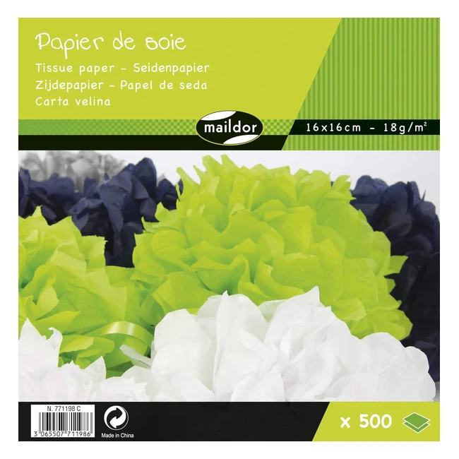 Clairefontaine 771198C - Papier de soie 18gm - 500 feuilles - Format carré 16x16cm