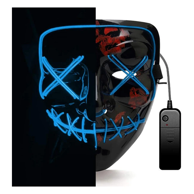 LED Purge Mask Lisgo - Scary Masks with 3 Lighting Modes - Halloween Costume