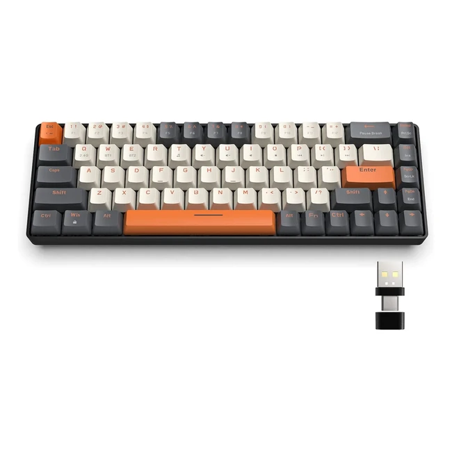 Teclado mecánico inalámbrico Yindiao K68 - Bluetooth 5.0 - Diseño compacto - Interruptor rojo