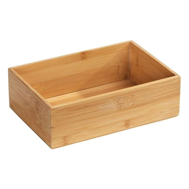 Wenko Bambus Ablage Terra L - Praktische Organizerbox für Schränke und Regale - Aufbewahrung von kleinen Utensilien - 22 x 7 x 15 cm