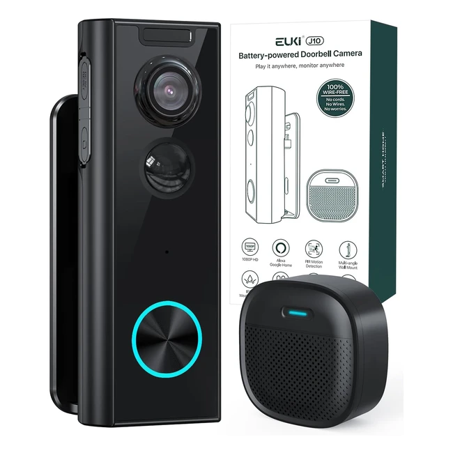 Wireless Video Doorbell Camera with Chime - 1080p, 2-Way Audio, Motion Detection