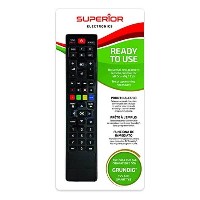 Télécommande Universelle pour Grundig Smart Noir - Réf: 12345 - Contrôle total des fonctions Smart TV et 3D