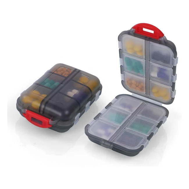 Pilulier Portable AOOWU - 7 Jours - 12 Compartiments - Boîte de Rangement pour Pilules