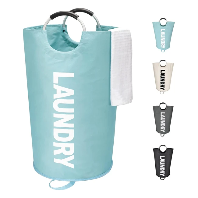 Panier à linge pliable Maxsilan 125L, grande capacité, bleu clair