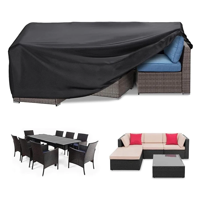Waterproof Garden Furniture Cover - Heavy Duty 420D Oxford Fabric - 280x104x106cm