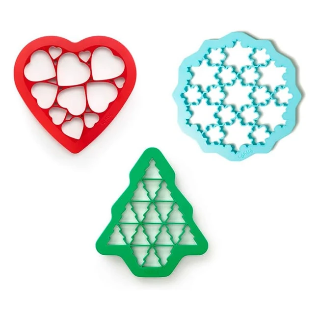 Ensemble de 3 pochoirs cookies de Noël - LKU - Réf. 12345 - Facile à utiliser avec les enfants