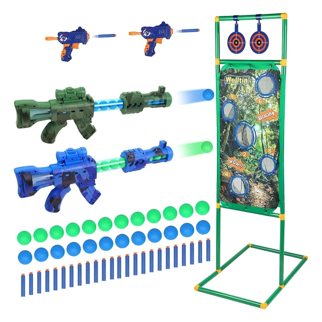 Welltin Shooting Games Toys for 5-10 Year Old Boys Girls - Safe & Fun Outdoor Indoor Cool Toys - Age 5-12 Nerf Guns