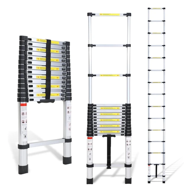 Échelle télescopique antidérapante 44m | Cecaylie | Capacité de charge 150kg
