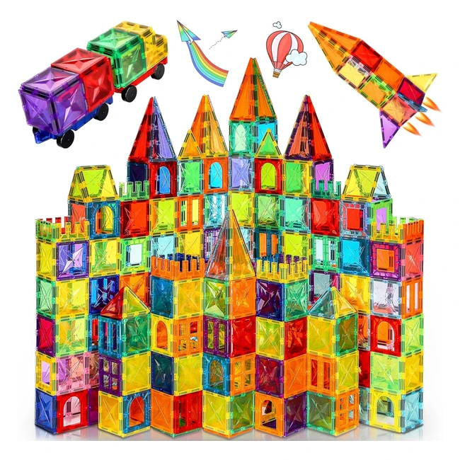 GGUA Magnetic Building Blocks 120pcs - STEM Educational Toys for Kids - 3D Magnets - Construction Toys for Boys and Girls