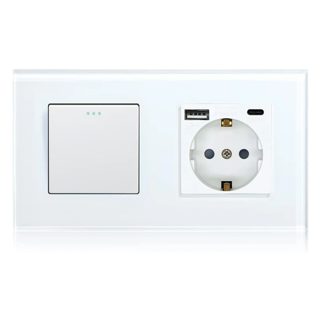 Interruptor Mecnico y Enchufe con 21A UBS Mejorado Tipo C Blanco