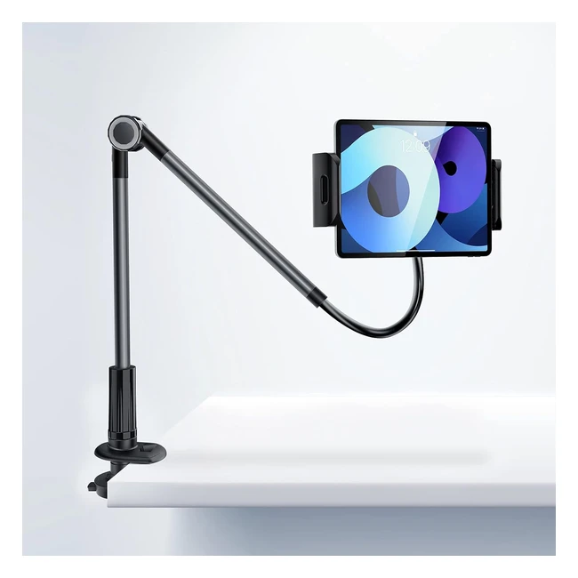 Flexible Gooseneck Tablet Holder for Bed - 360 Adjustable Clamp - Compatible with iPad/iPhone/Samsung Galaxy Tabs - Apps2Car