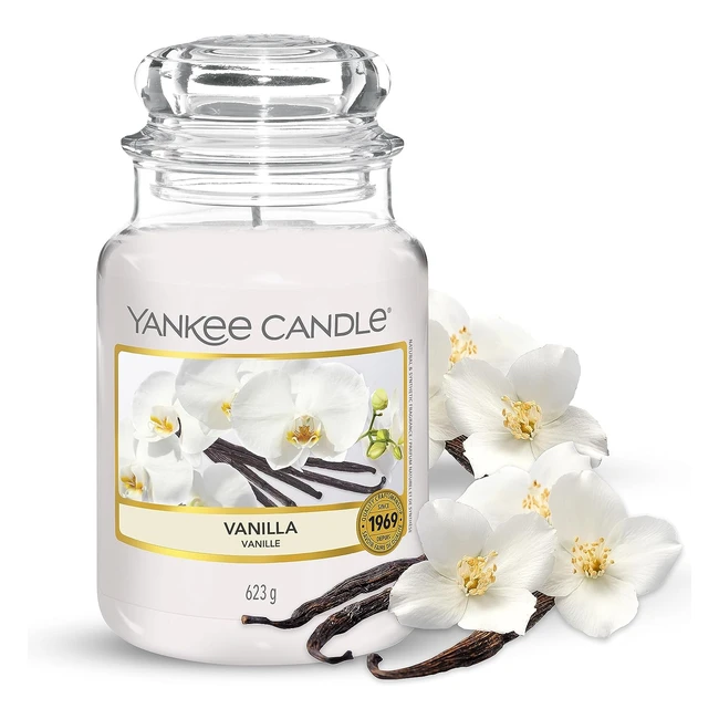 Yankee Candle Vanilla Large Jar Candle | Up to 150 Hours Burn Time
