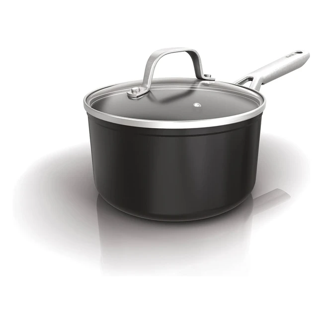 Ninja ZeroStick 16cm Saucepan - Nonstick, Induction Compatible, Oven Safe - Black