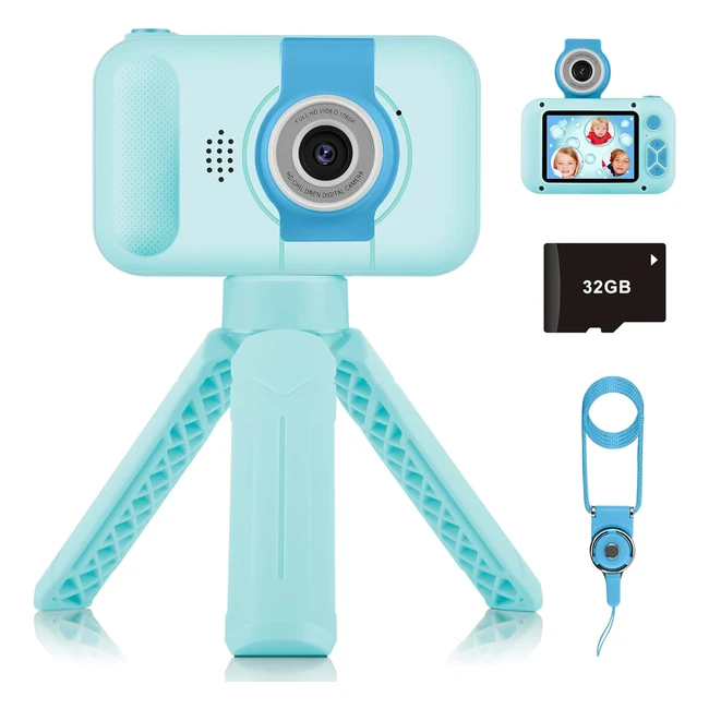 Cámara Fotos Infantil Arnssien 24in HD Objetivo Abatible 180 con Trípode