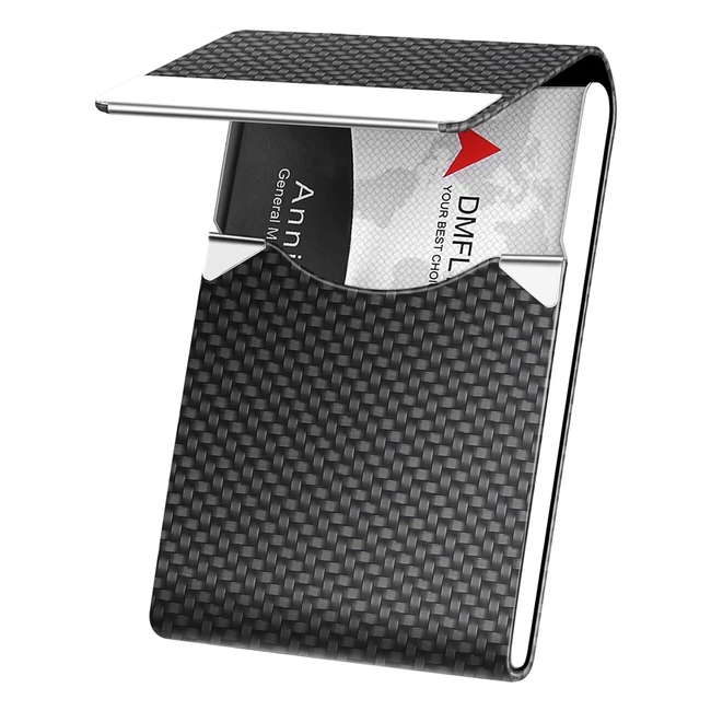 Metal Business Card Holder - RFID Blocking - Professional PU Leather - Magnetic 