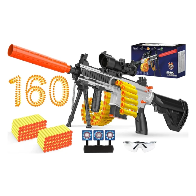 Pistolet Jouet Automatique M416 Amélioré - 6 Modes - 160 Fléchettes - Jeux de Tir pour Enfants